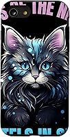Vista 13 de iPhone 14 Pastel Goth Maine Coon Cat Cats of the Night Pastels en estuche