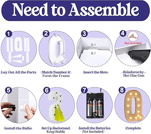 Miniatura 371 de Números iluminados grandes de 4 pies, números de marquesina 2 para decoraciones de cumpleaños de 21 para niños y niñas, números gigantes iluminados