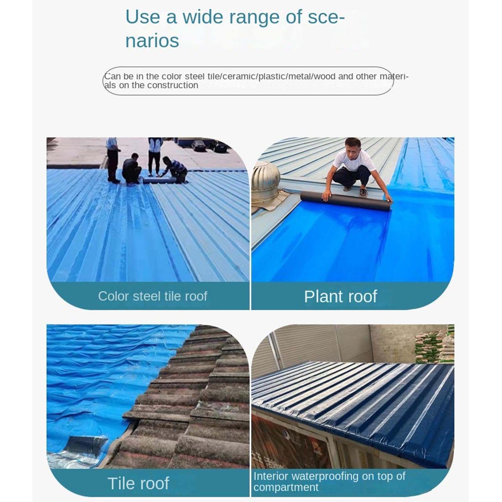 Barrera De Lluvia Bajo Cubierta Cinta Impermeable Autoadhesiva Reforzada | Capa Base para Tejado Residencial Para Reparación Y Renovación Cobertizo Garaje Muro Exterior Patio Comercial Residencial