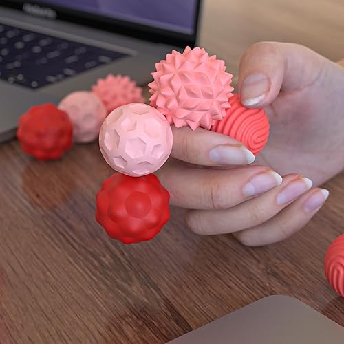 Miniatura 8 de Bolas magnéticas de silicona para ansiedad, 8 piezas de texturas de atracción, juguete sensorial con carcasa de silicona para adultos, escritorio