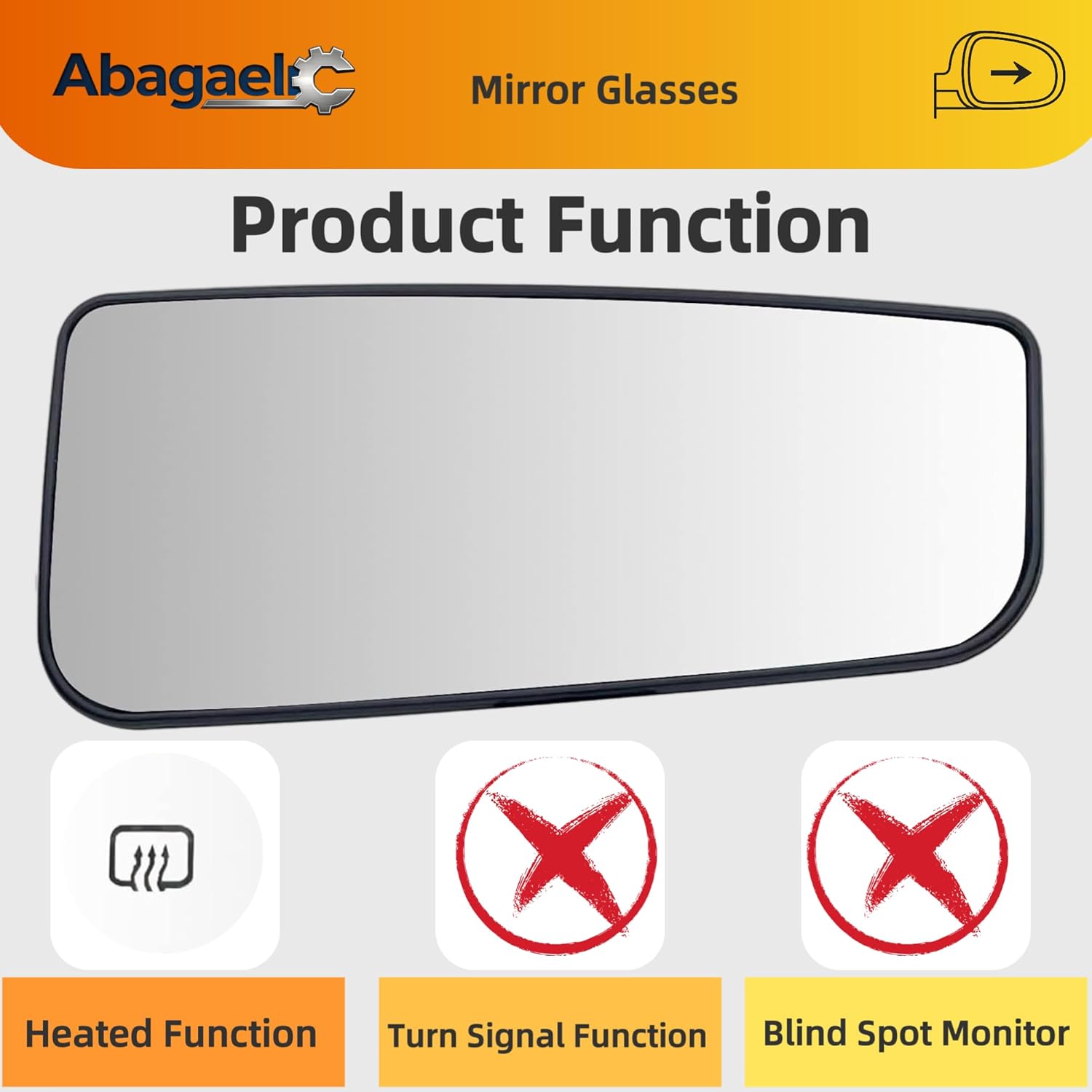 Heated Lower Mirror Glass Passenger Side for 2015-2020 Ford F150, 2017-2020 F250 F350, Chrome Plated OEM Fit Flat Lower Mirror, Plug and Play Scratch-Resistant Wear-Resistant