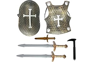 Kids Knight Costume Medieval Costume Set Retro Knight Helmet Sword Role Play...