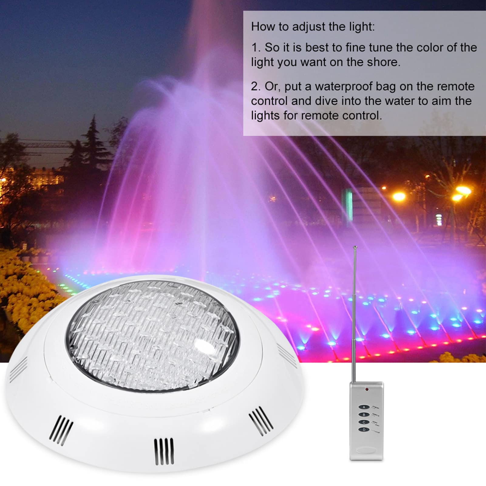 Luci per Piscina a LED RGB da 35 W, Lampada Luminosa Subacquea Multicolore da 12 V 360 LED RGB con Telecomando per Fontana per laghetto