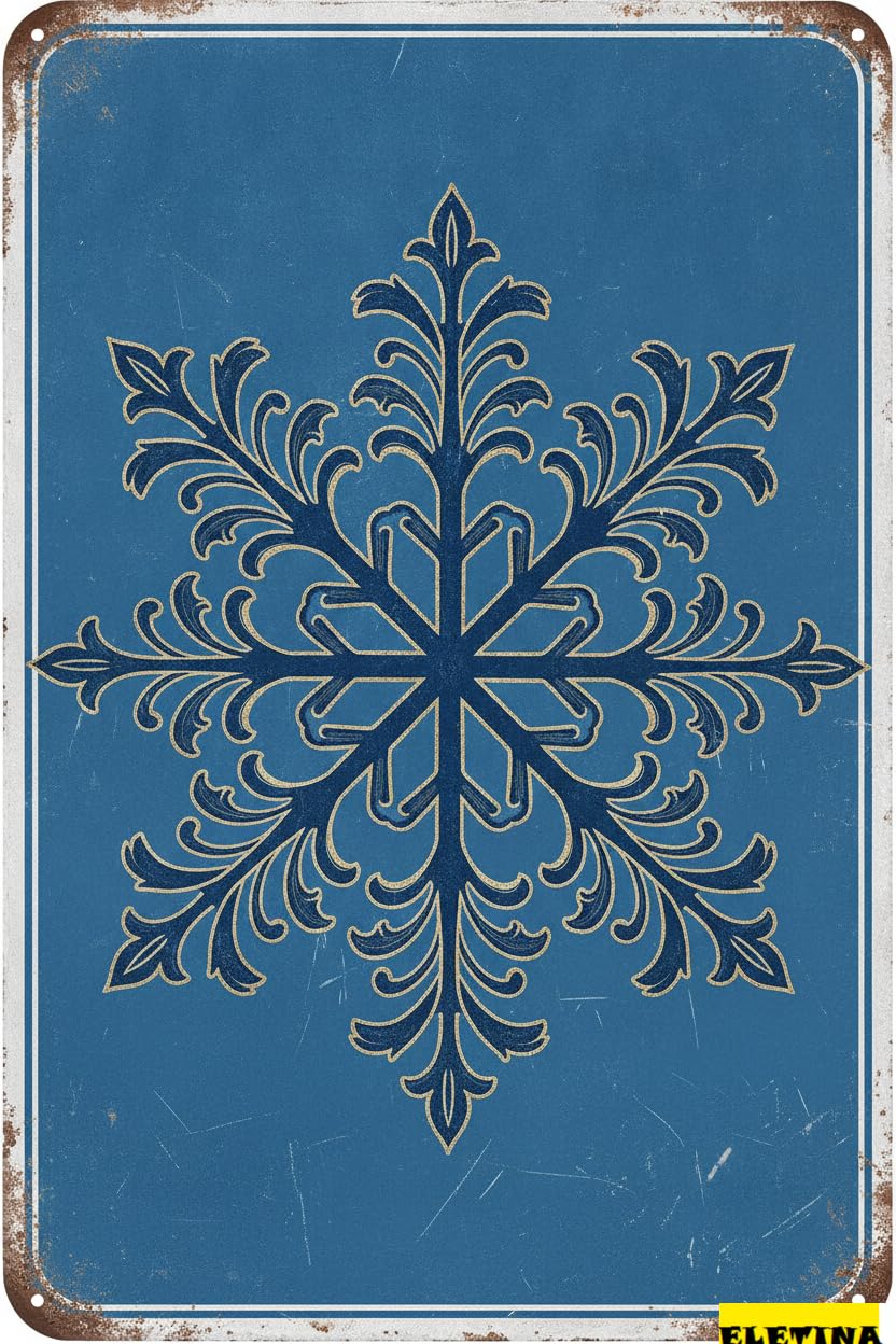 Personalized Sign for Man Cave Tin S Snowflakes Winter Metal S Winter Aluminum Home Cafe Bar Yard Office Wall Decor 8x12in Private Property Decorative