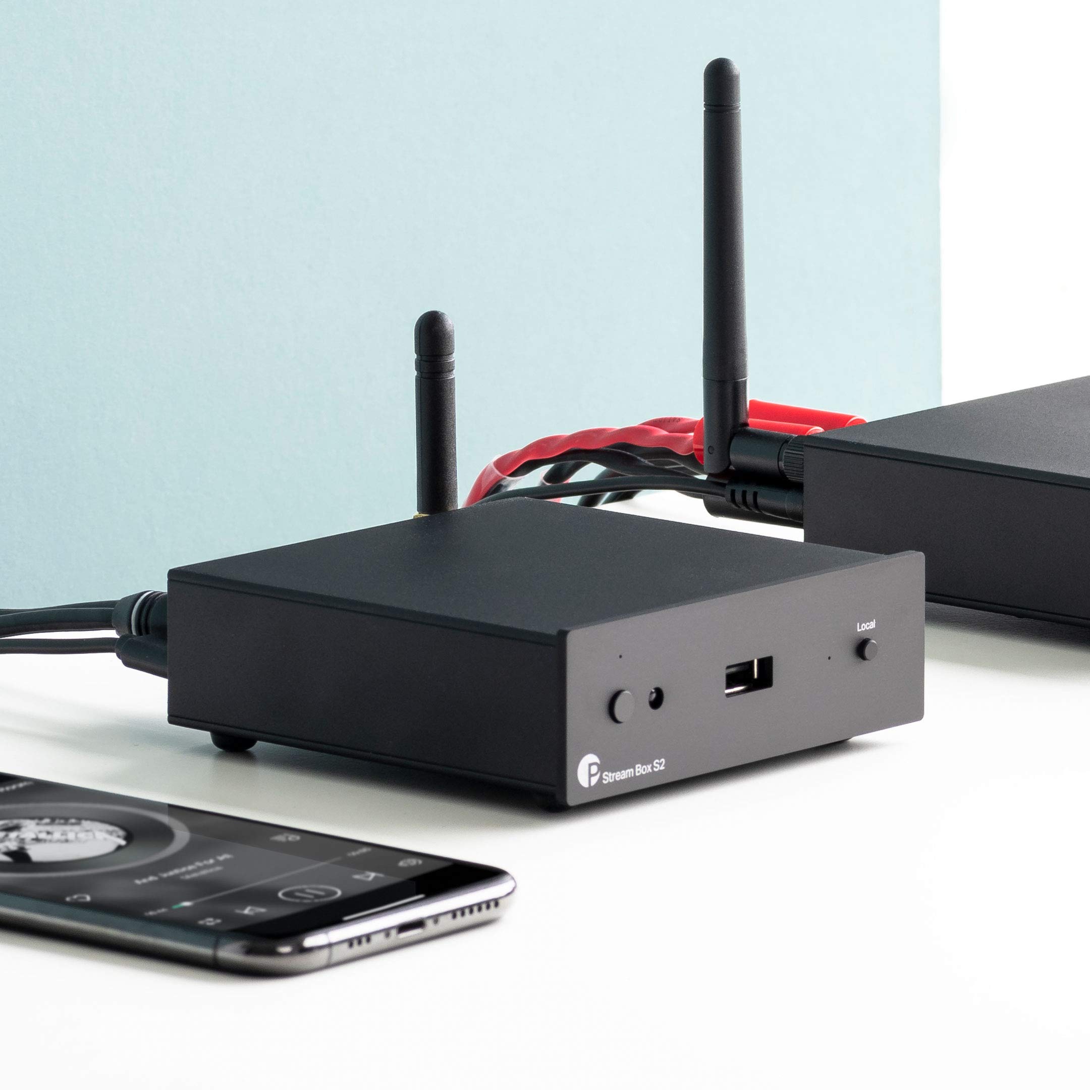 Pro-Ject Stream Box S2 - Hi-Res Audio Streamer & ESS9023 DAC - Schwarz | WLAN Netzwerkplayer mit Spotify, Tidal, UPnP und DLNA - Audiophiles Aluminiumgehäuse mit optischem Digitalausgang