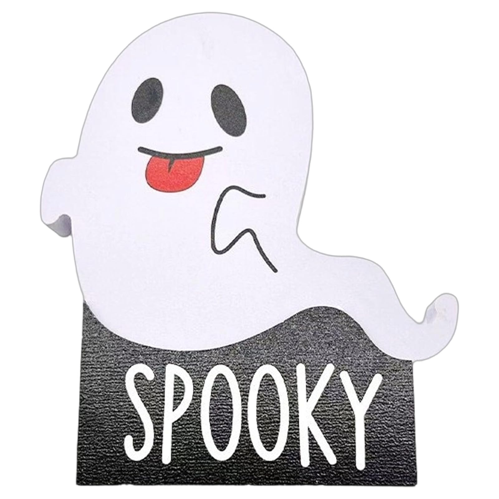 Virelynx Halloween Ghost Table Sign, Wooden Spooky Ornament for Tray