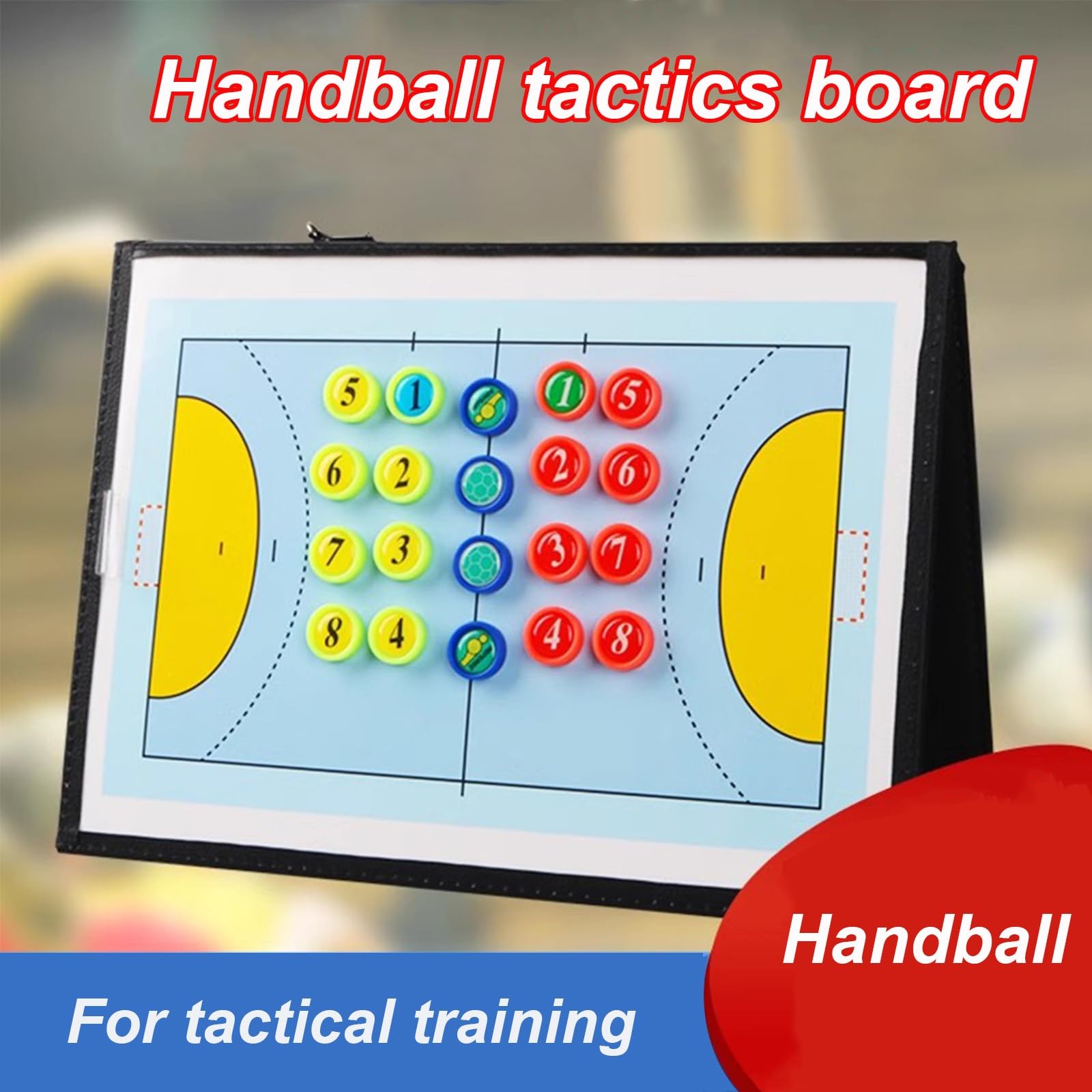 Pizarra Magnetica Balonmano, Tablero de Tácticas de Balonmano con Imanes Lapiceros, Carpeta Táctica Plegable, Pizarra de Entrenador, para Entrenamiento y Competición