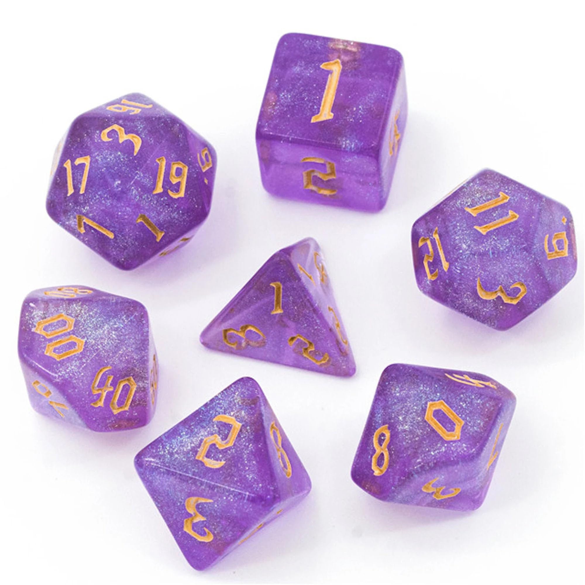 Feywild Whisper Dice Set - Lilac & Lavender Polyhedral Glitter Dice for Tabletop RPGs & Role-Playing Games - Image 2