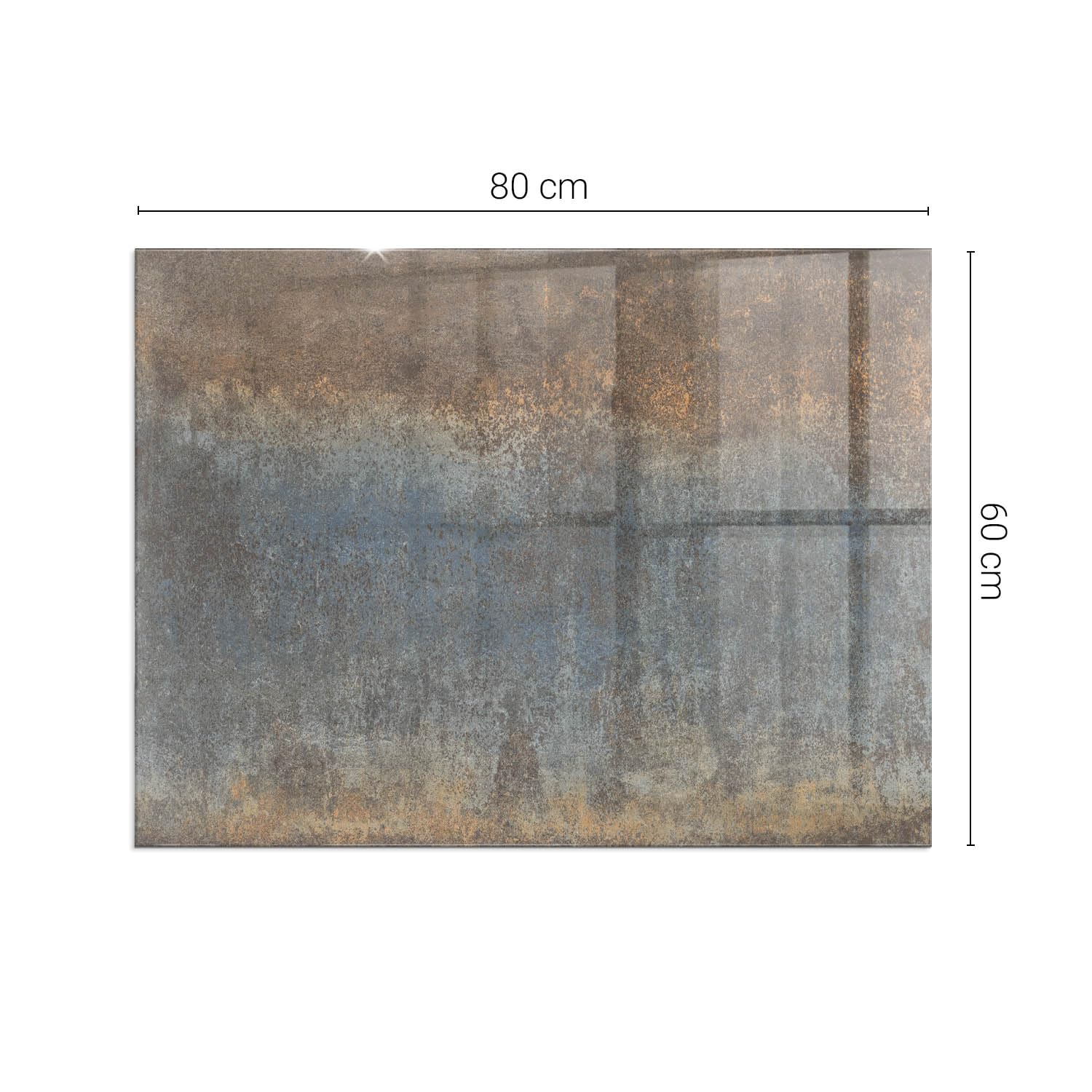 Piastra per camino e stufa 80x60cm Resistente a Scintille Design Elegante Protezione del Pavimento di Vetro Temperato Resistente alle Alte Temperature Rettangolare - Motivo strutturato astratto
