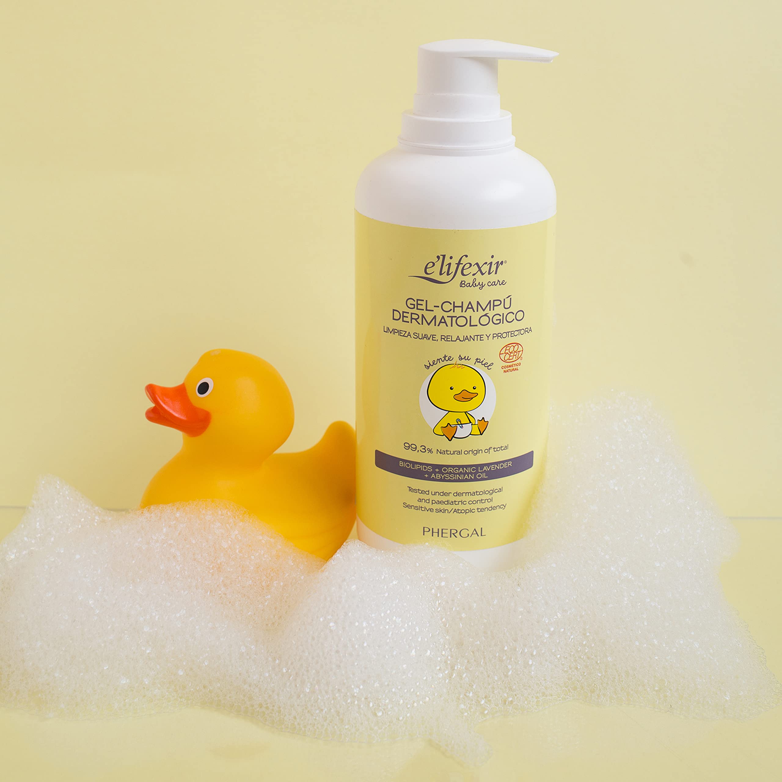Elifexir Baby Care | Shampoo Gel Dermatologico Ipoallergenico per Neonati | 99,5% Ingredienti di Origine Naturale | 500 ml