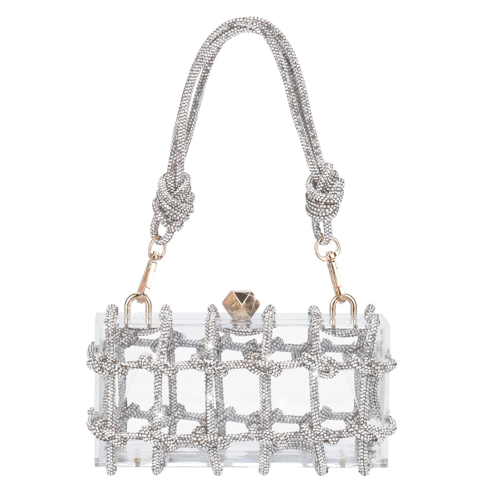 ARTLUXE Acrylic Purse Bag with Rhinestones Clutch Purse Evening Clutches for Wedding and Party | Acrylic Purse, Bag, with Rhinestones, for Wedding,