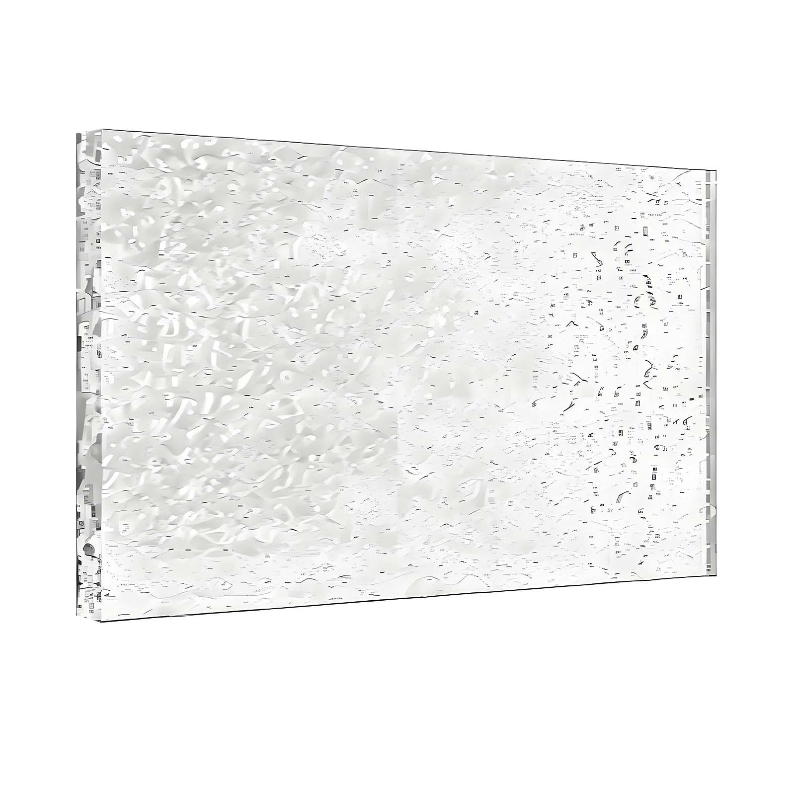 WOFDALY 3mm Clear Textured Acrylic Sheet With Stone Pattern Privacy Panel for Cabinet Inserts Room Dividers Windows Retail Displays and DIY Projects,400x500mm