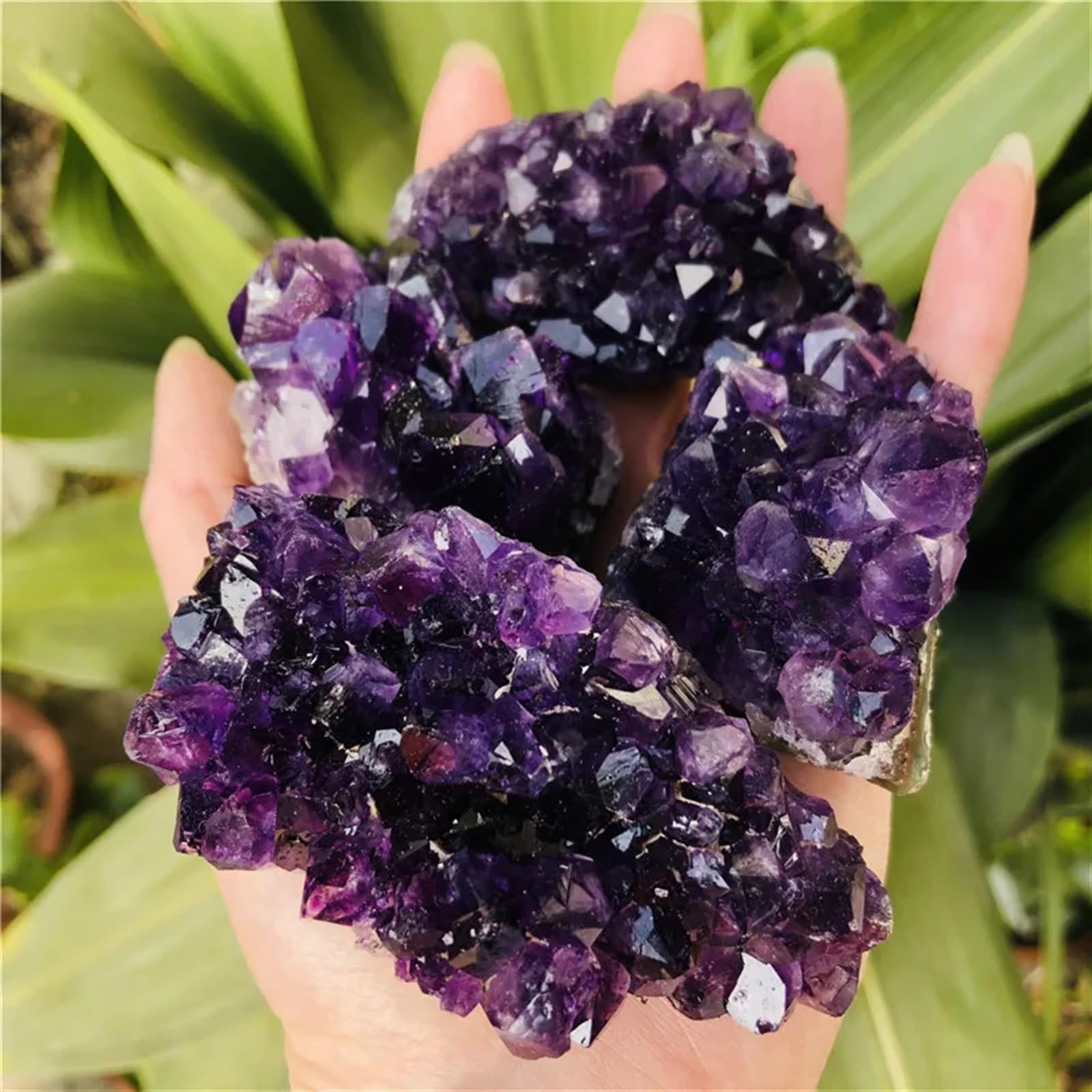 KJEBVHIRS Stone Amethyst Quartz Crystal Cluster Gift(2pc)