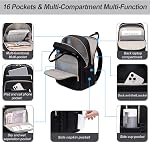 Tealari Sac à dos pour ordinateur portable pour femmes,15.6 Sac à dos pour ordinateur portable d'Inch pour le travail, sac à dos de voyage étanche, sac de livre collégial avec portefeuille, noir, grand, sac a dos de Voyage, sac casual