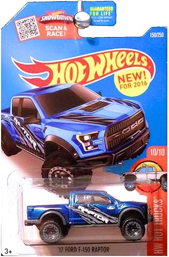 Hot Wheels 2016 HW Trucks '17 Ford F-150 Raptor 150/250, Azul