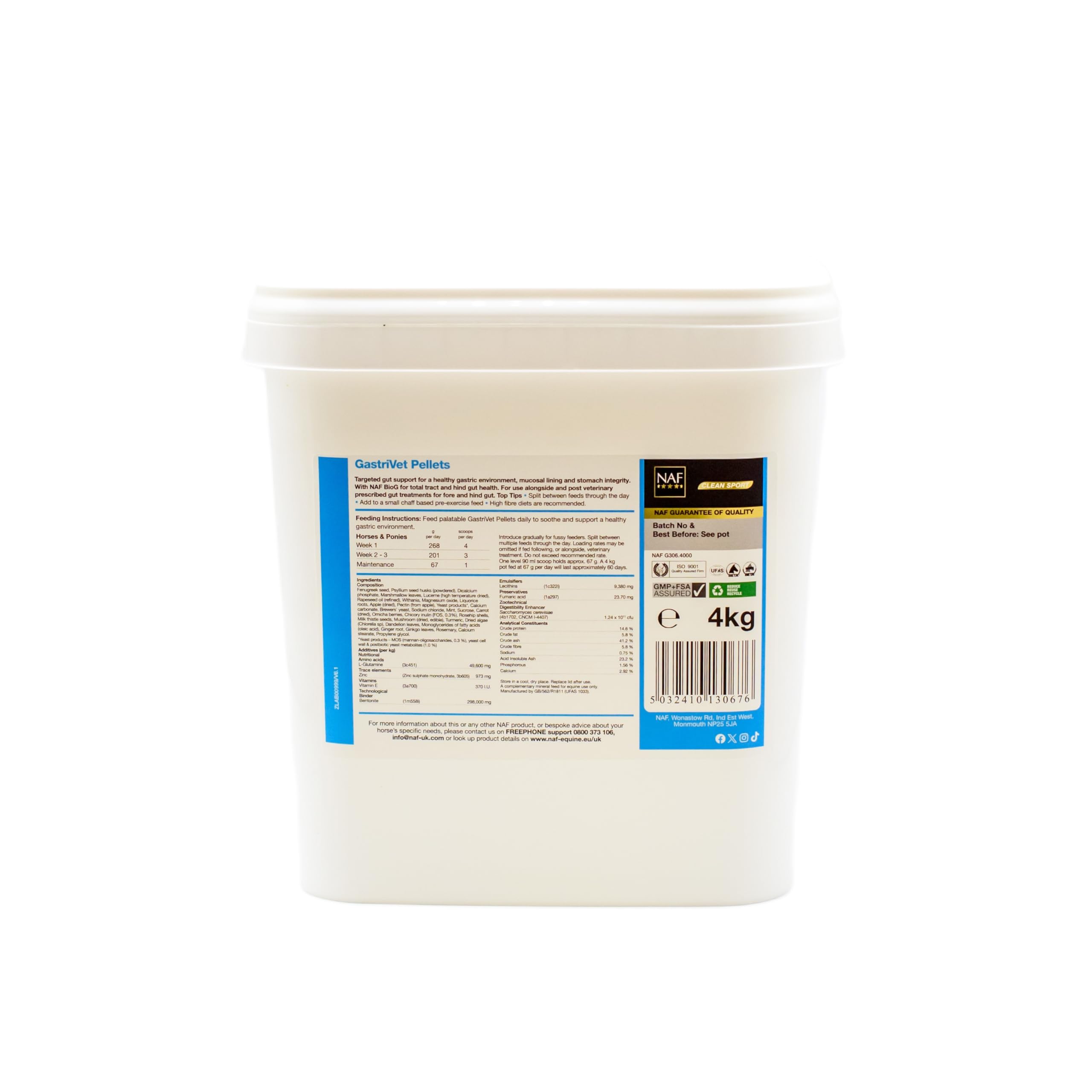 NAF Five Star GastriVet 4 kg – Fortschrittliche Magenunterstützung für Pferde – Enthält Präbiotika, Probiotika & Postbiotika – Zur Unterstützung der Magenschleimhaut & der Darmgesundheit