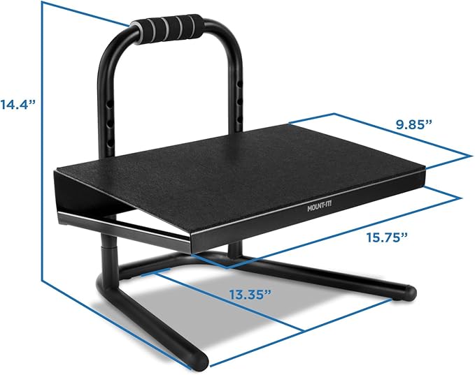 Mount-It! Reposapiés Ajustable en Altura, Antideslizante, Negro miniatura 8