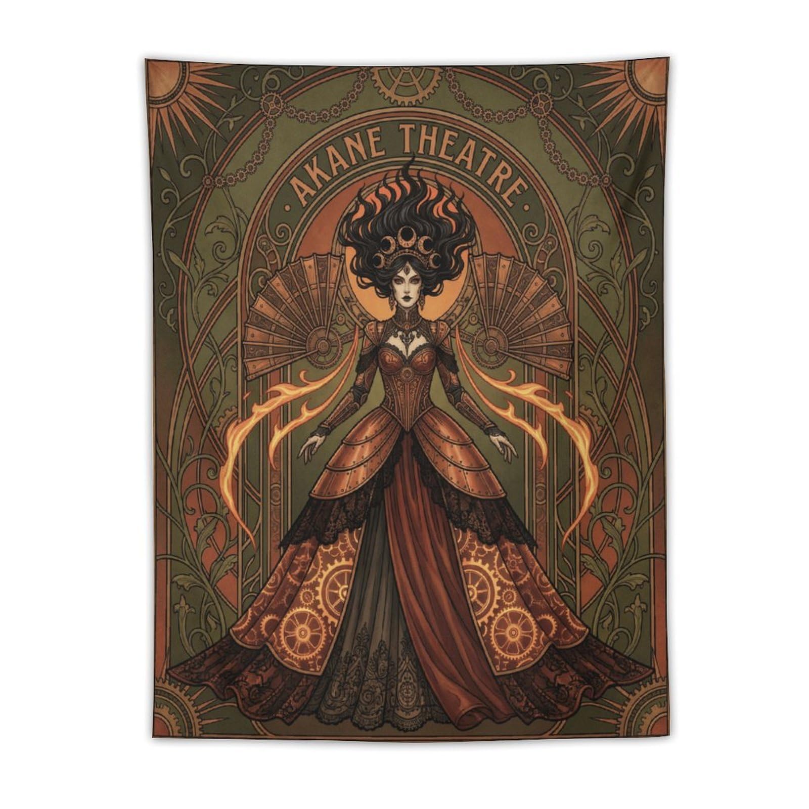 H3B8U2Y5 Art Nouveau Witch Wall Tapestry, Symbolist Art, Sofa Area