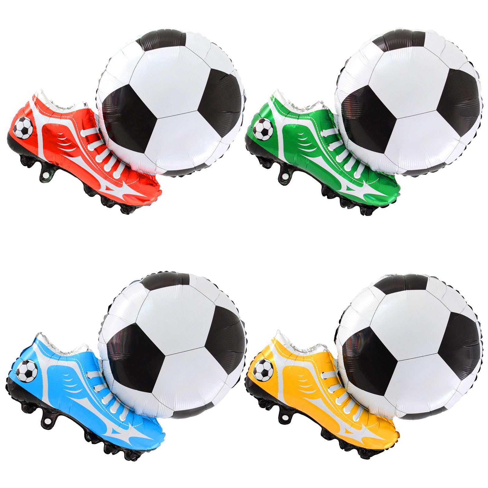 World Football Cup 2026 Party Decorations Set, 4 Pcs Foil Footballs and Boot Balloons, World Football Cup 2026 Balloons for Match Day, Pub Viewing and Sports Theme Party Decorations