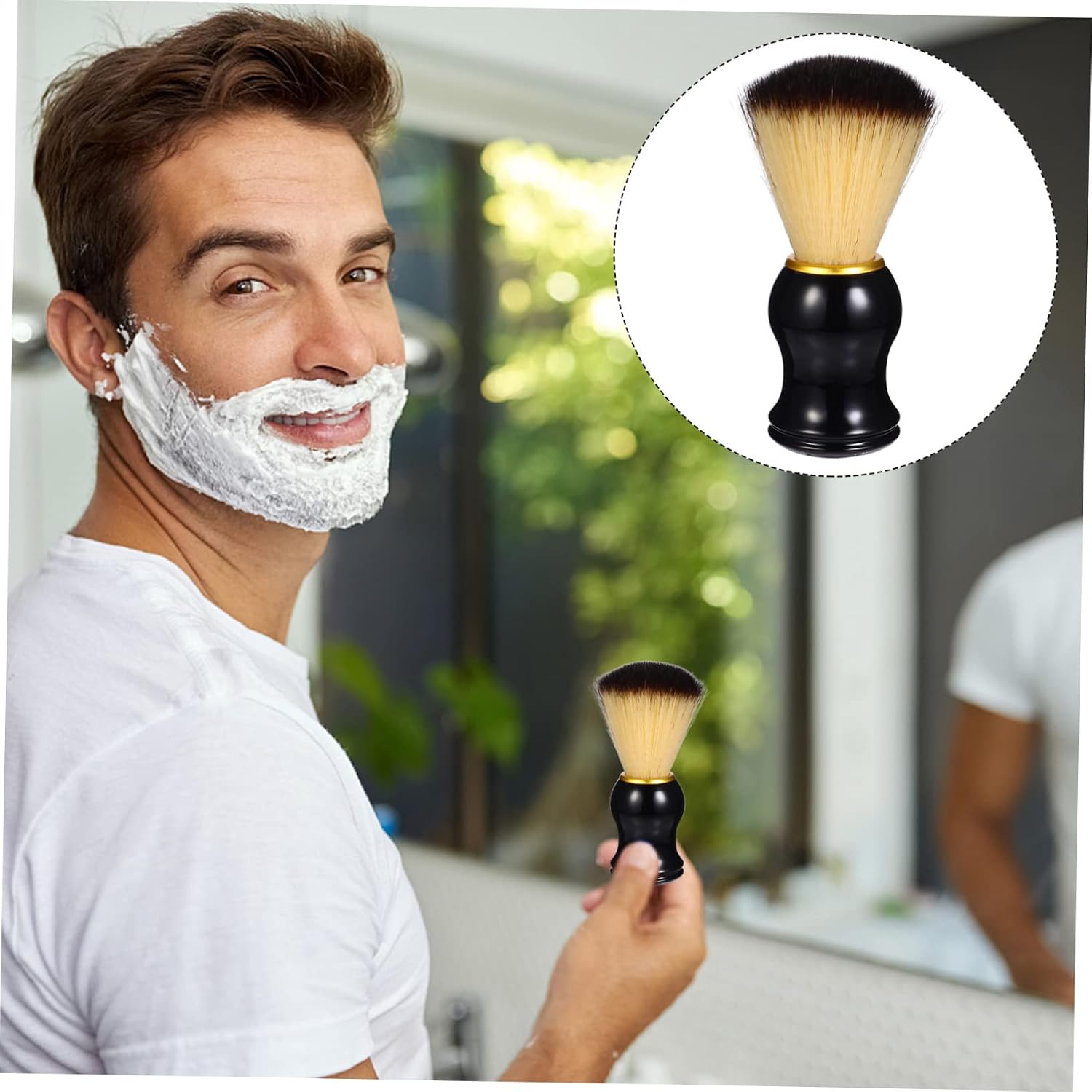 Baluue Beard Tool Brush for Men Foaming Shaving Brush Beard Cleaner for Sink Random Color