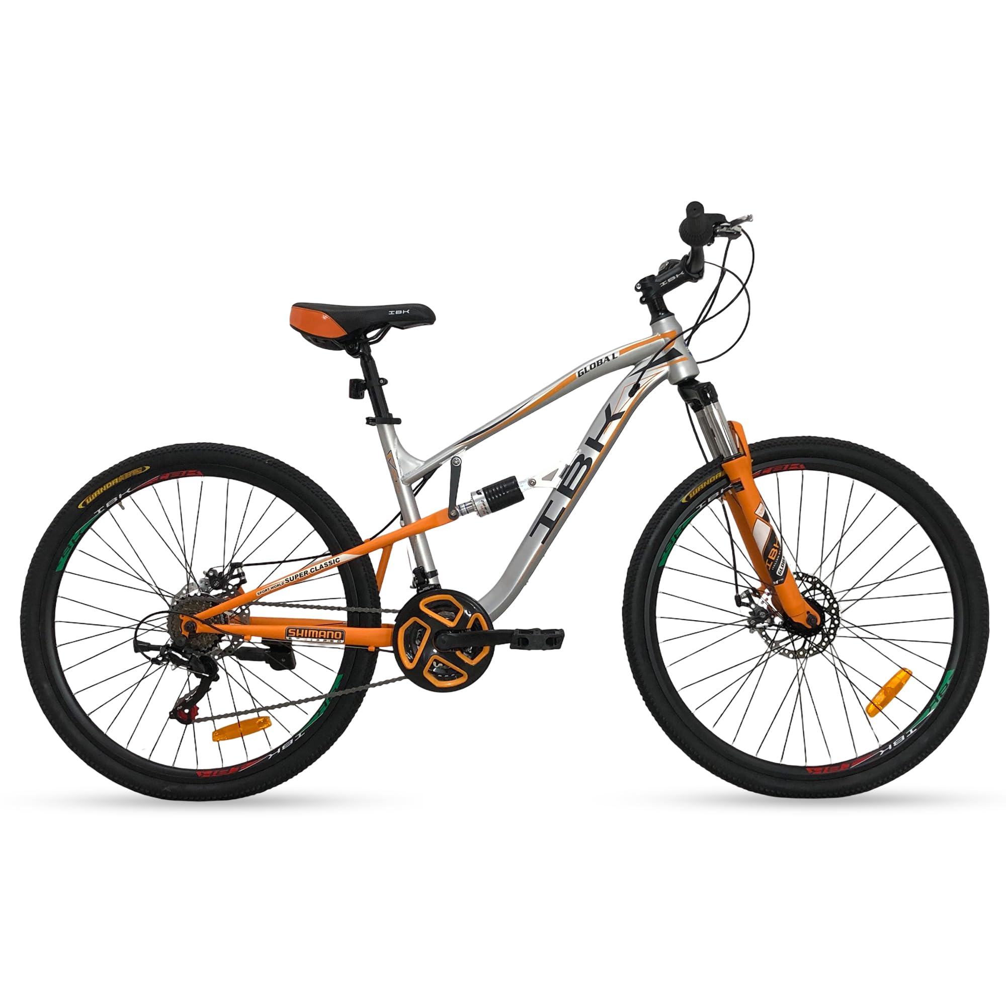 IBK Bicicletta MTB 27.5'' Pollici Bici Global Mountain Bike BIAMMORTIZZATA Ragazzo Cambio 21 Velocità Freni a Disco