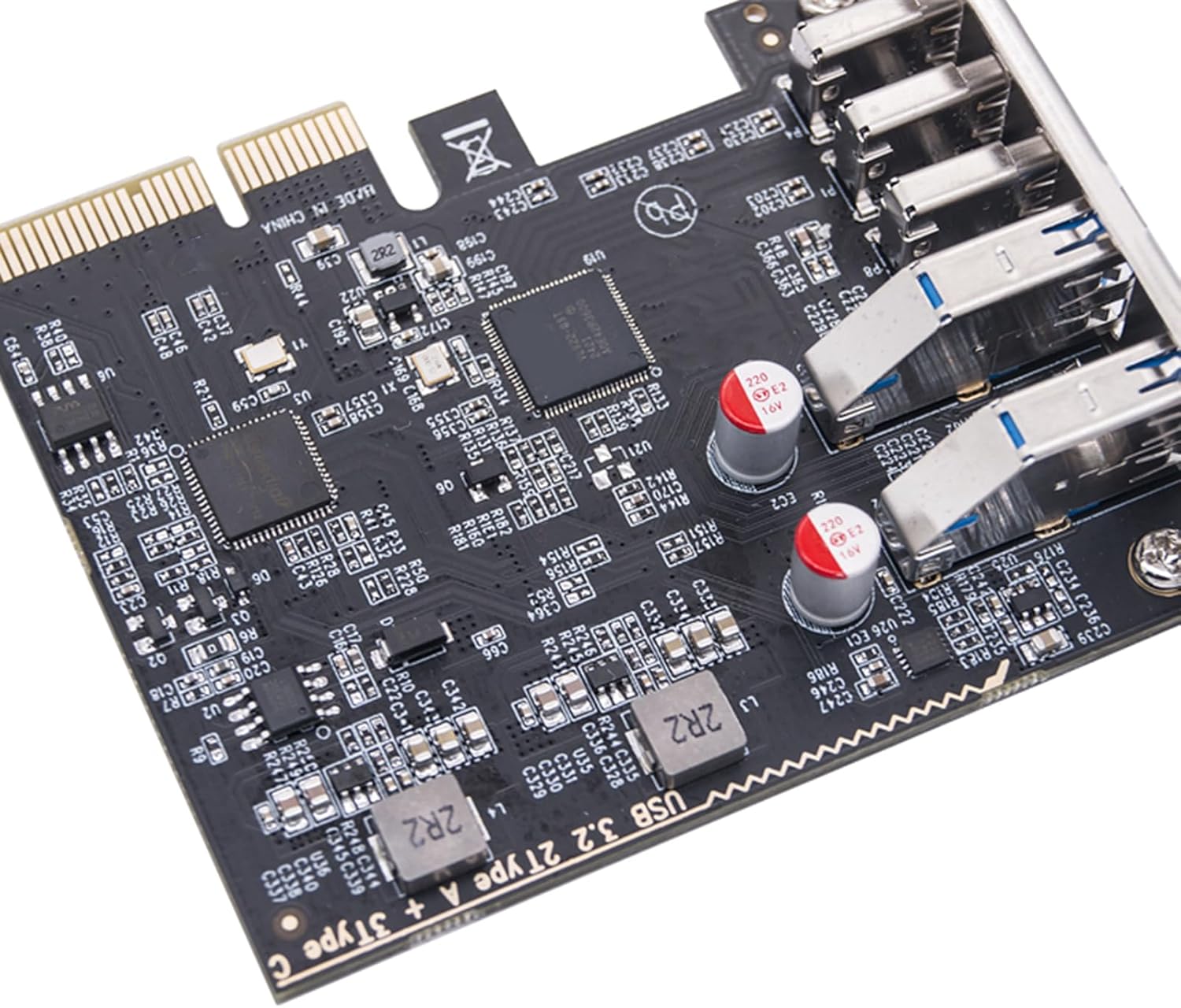 PCIe USB3.2 Card With 5 Port Including 3xType C And 2x TypeA Fast Speed USB C 10Gbps For PC