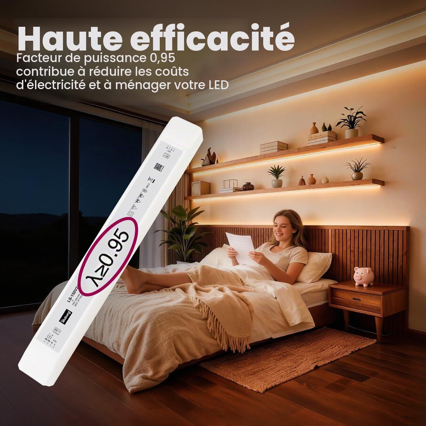 Transformateur LED 24V 150W Variable DALI PUSH Sans Scintillement LED Bloc d'Alimentation Driver