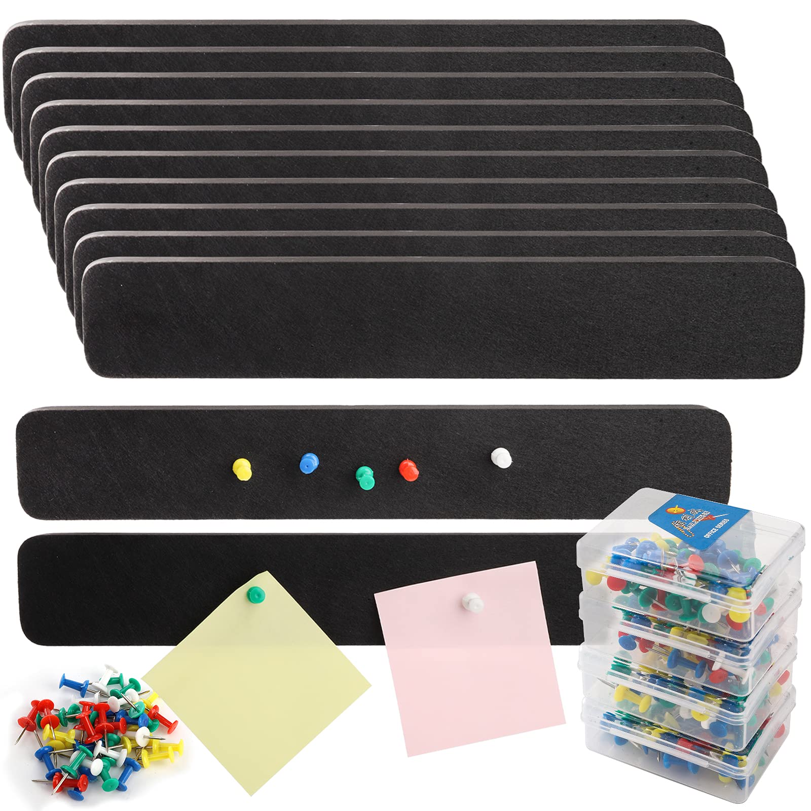 Buy YOUEON 12 Pack 13 Inch Felt Bulletin Bar Strips with 120 Pushpins
