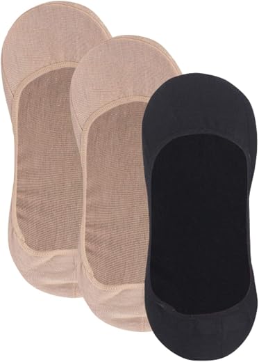 N2S NEXT2SKIN Women's Cotton Hidden Loafer No Show Invisible Foot Liner Socks - Pack of 3 Pairs