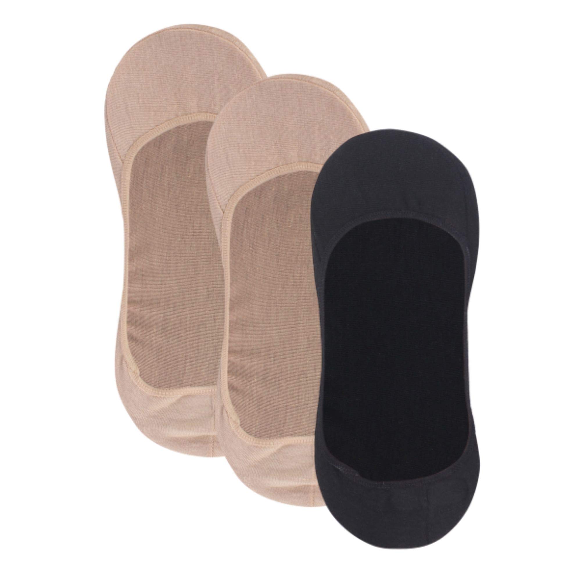 N2S NEXT2SKINWomen's Cotton Hidden Loafer No Show Invisible Foot Liner Socks - Pack of 3 Pairs