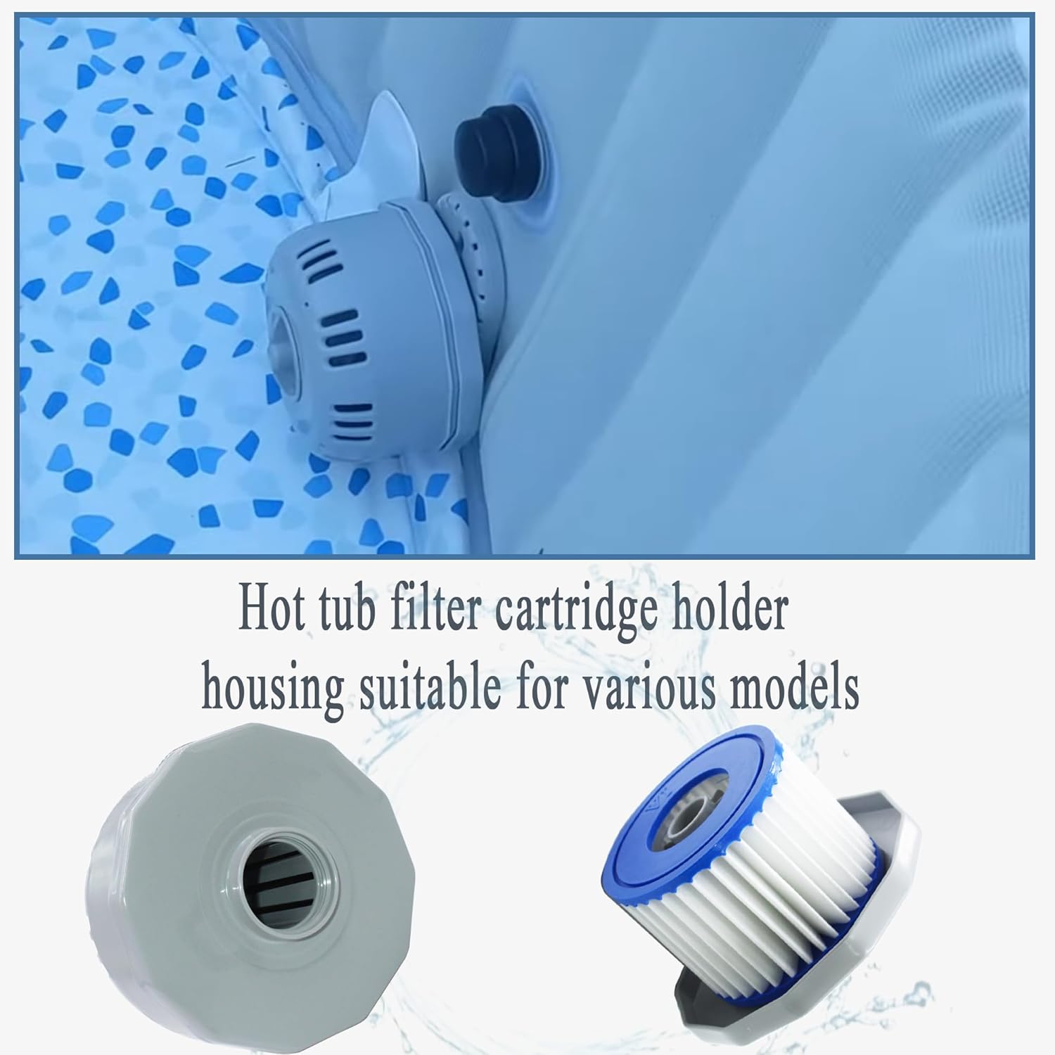 P6653 P05343 Hot Tub Parts Filter Cartridge Holder with a Hot Tub Filter Cartridge and Hot Tub Mineral Cartridge Parts（Set of 1