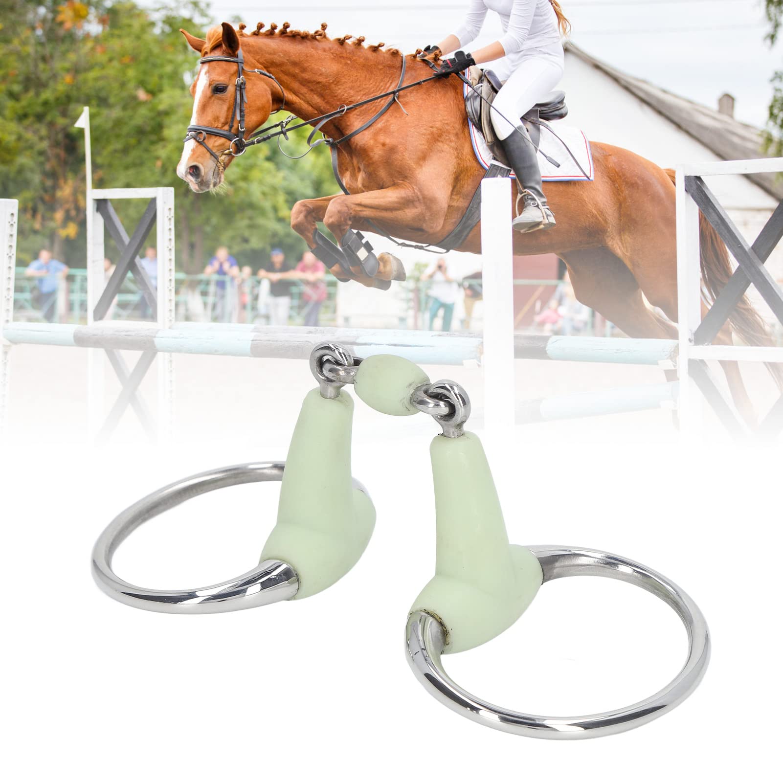 Yuecoom Horse Snaffle Bit,125mm Stainless Steel Horse Mouth Snaffle Bit Garden Breeding Mouth Bit Training Equipment for Horse Mouth