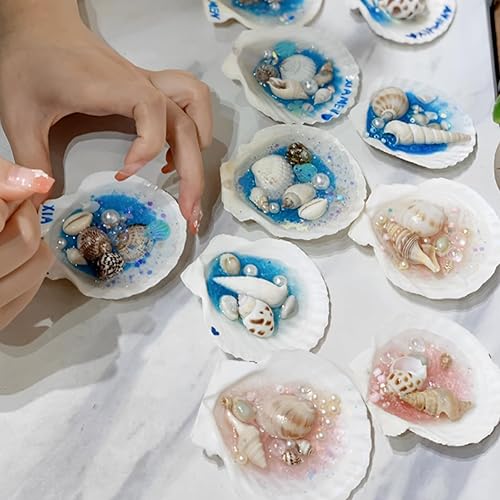 Miniatura 6 de 24 conchas de vieira para manualidades, conchas de vieira naturales de 4 a 5 pulgadas, conchas marinas blancas para manualidades, pintura de