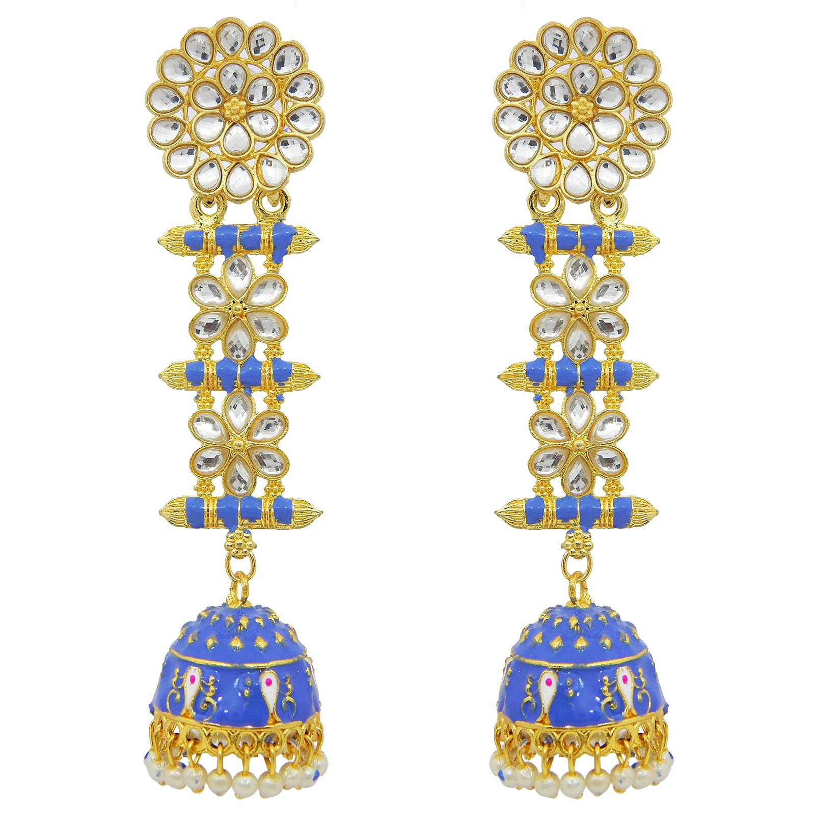 See full amazon price history chart for Fresh Vibes Long Golden Traditional Indian Blue Jhumki Earrings for Women - Three Storey Design Fancy & Stylish Wedding Jhumke Earings for Girls (Blue) Fresh Vibes Long Golden Traditional Indian Blue Jhumki Earrings for Women - Three Storey Design Fancy & Stylish Wedding Jhumke Earings for Girls (Blue) (B09FTBN3QK) Amazon Price History, Amazon Price Tracker