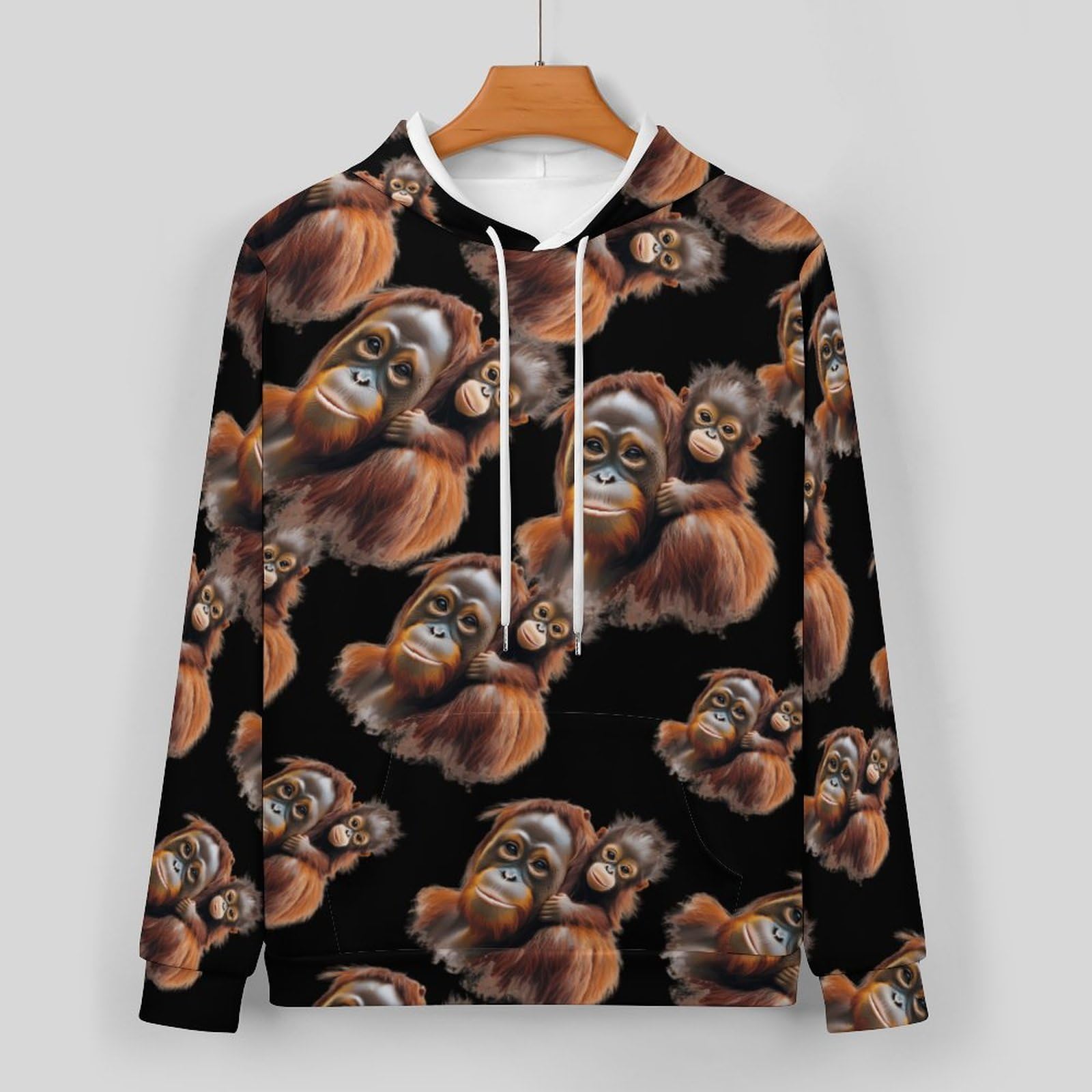 Orangutan Monkey - Conjunto de sudadera de 2 piezas para hombre, conjunto de chándal casual, sudadera cómoda con capucha