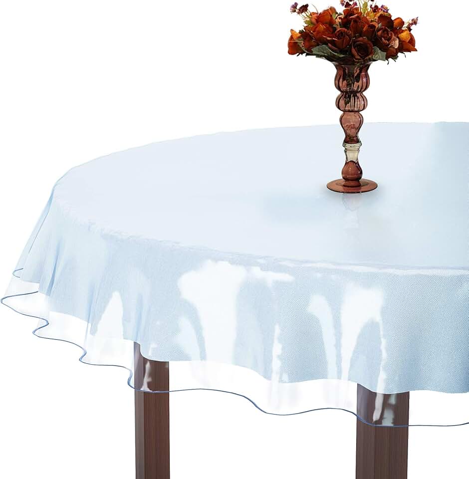 60 round clear vinyl tablecloth