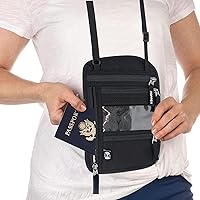 Vista 3 de ZOPPEN Soporte para pasaporte, cartera para el cuello, funda para pasaporte, organizador de documentos de viaje, combinación de tarjeteros