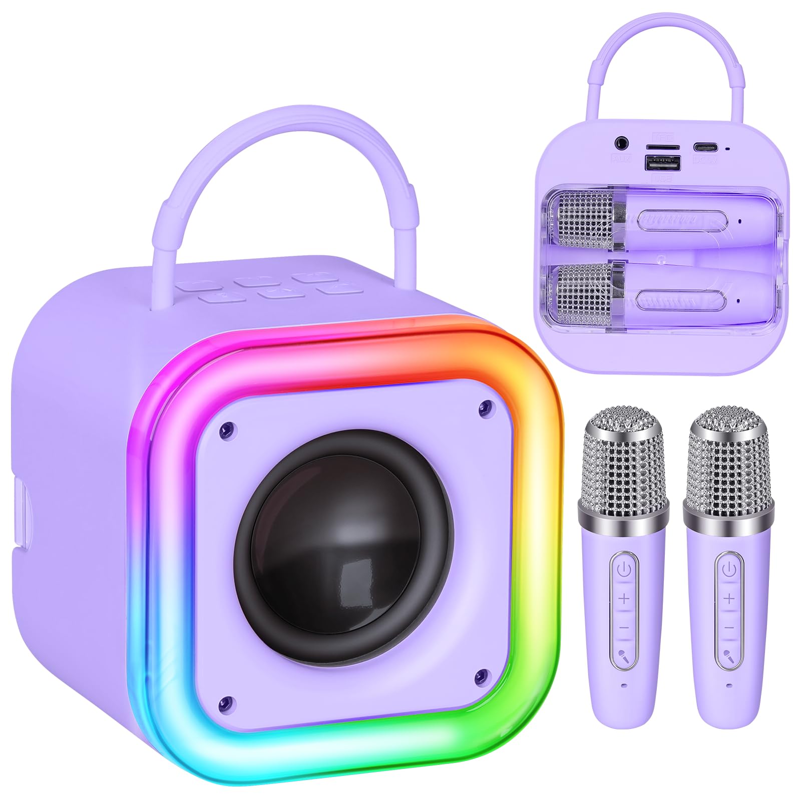 Mini máquina de karaoke para niños, regalos de juguetes para niñas, micrófono inalámbrico de karaoke para niños de 4, 5, 6, 7, 8, 9, 10, 11 y 12 años, regalos de fiesta de Navidad para niños y niñas