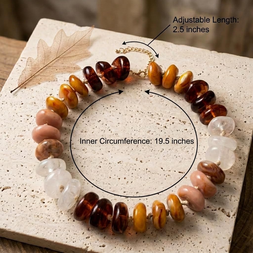Chunky Acrylic Beaded Necklace for Women Jewelry Gift