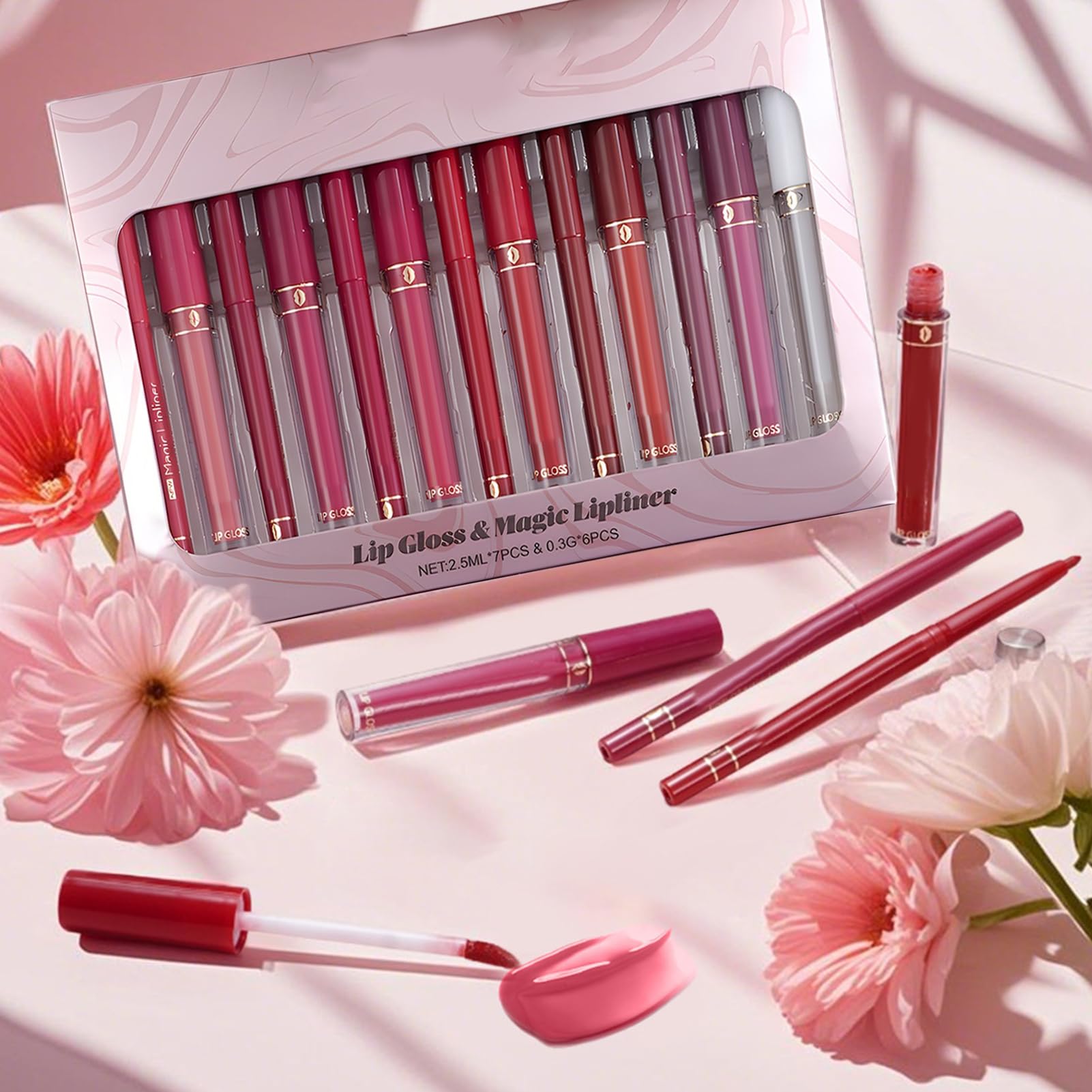 Set Labbra e Rossetto Trucco Waterproof a Lunga Durata | Rossetto e a Lunga Durata Per Uso Quotidiano Feste Compleanni Ragazze Mogli Principianti
