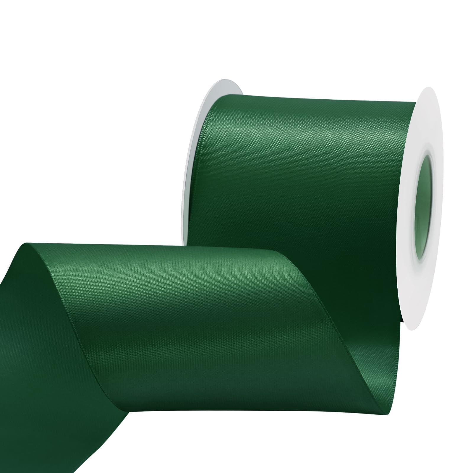Forest Green Satin Ribbon 3 inch X 15 Yards Polyester Ribbon for Gift Wrapping Very Suitable for Weddings Party Hair Bow Invitation Decorations and More