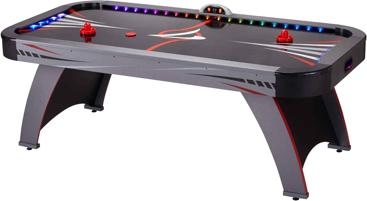Fat Cat Volt 7 Foot LED Air Hockey Table for Adults with Dual Motor, Automatic Scoring, Music System, Hockey Table with Light Up Playfield