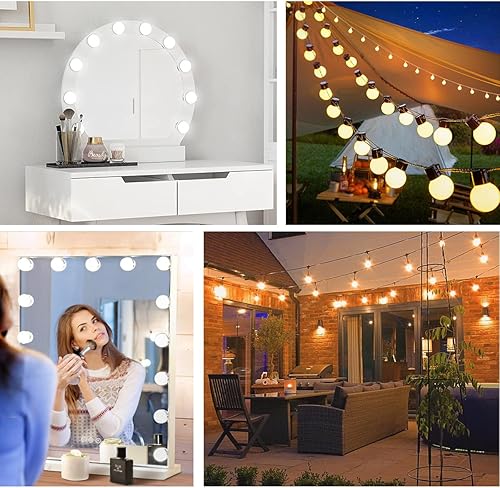 Miniatura 7 de Luces LED de tocador para espejo, chip LED de alto brillo, luz de tocador estilo Hollywood con 12 bombillas regulables, color y brillo ajustables,