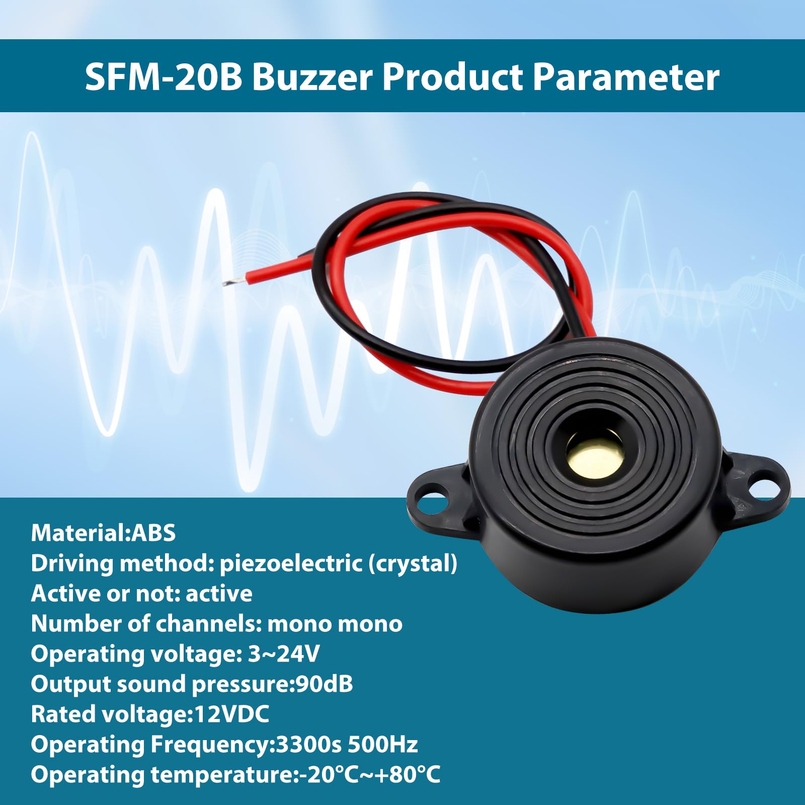 SFM-27 95DB Cicalino elettronico Binghe 5 Pezzi SFM-27 DC 3-24V Sirena di Allarme Elettronica Piezo Attivo Buzzer Adatto per articoli elettronici Compatibile con Arduino