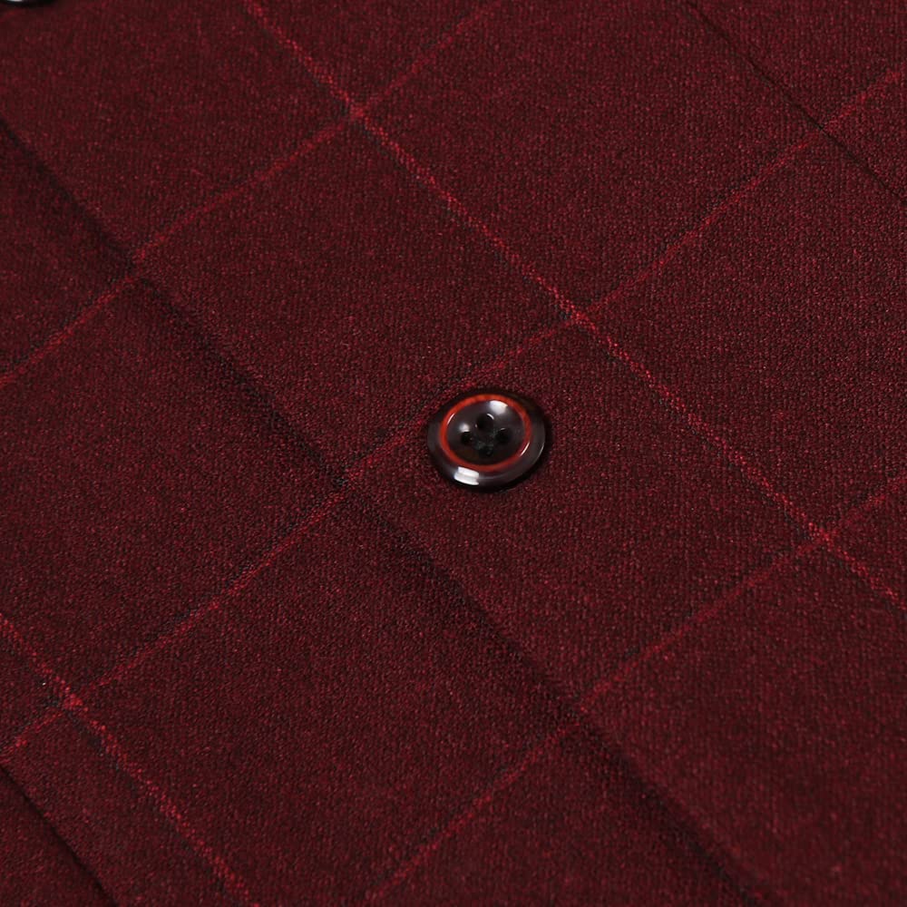 Sliktaa Trajes de niño de 3 piezas de un solo botón a cuadros trajes de color a cuadros trajes de boda fiesta rendimiento blazer chaleco pantalones