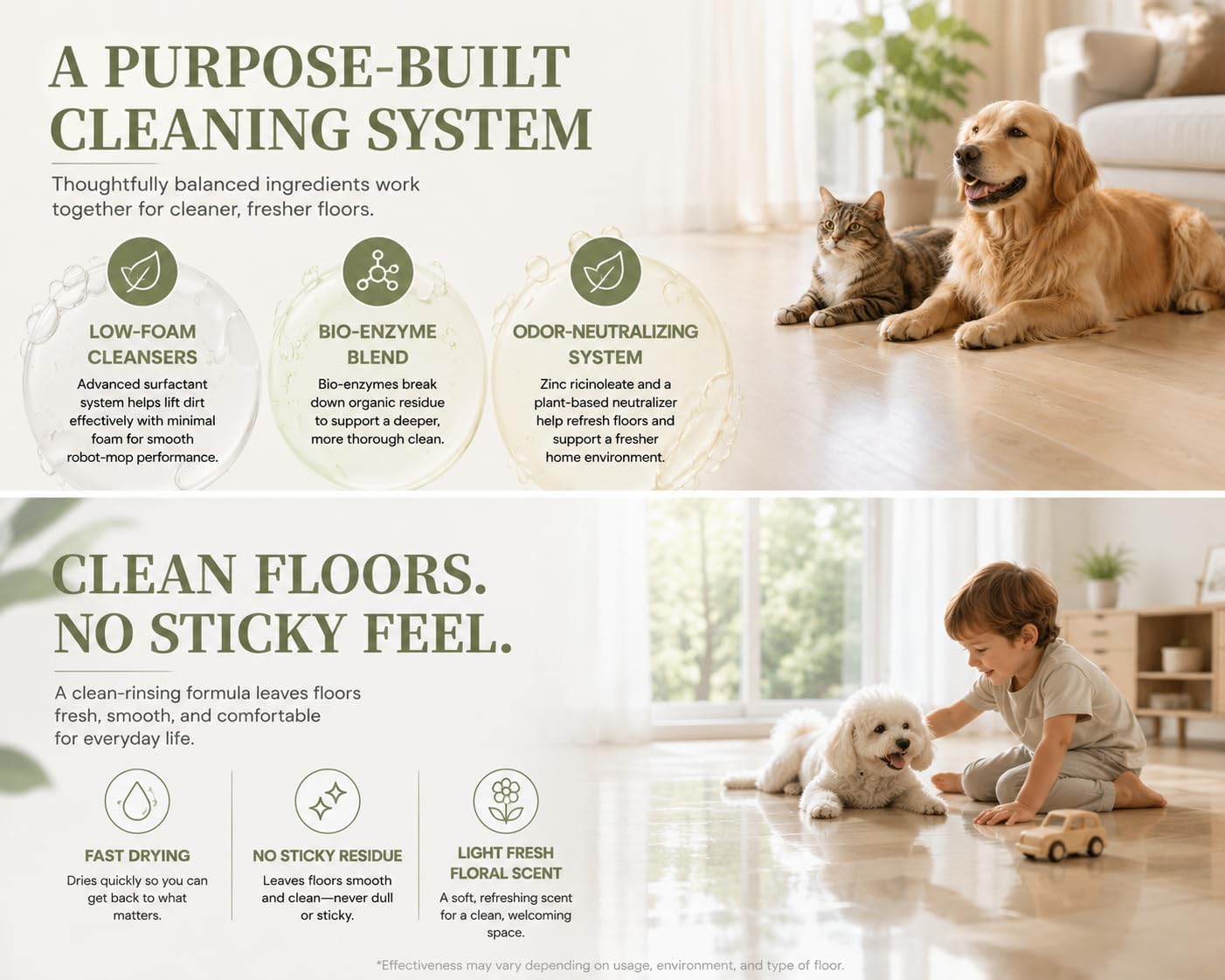 Pet Friendly Floor Cleaner for Robot Mops, 16 Fl Oz, Pet Odor Neutralizer