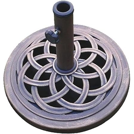 DC America UBP18181-BR 18-Inch Cast Stone Umbrella Base, Made from Rust Free Composite Materials, Bronze Powder Coated Finish