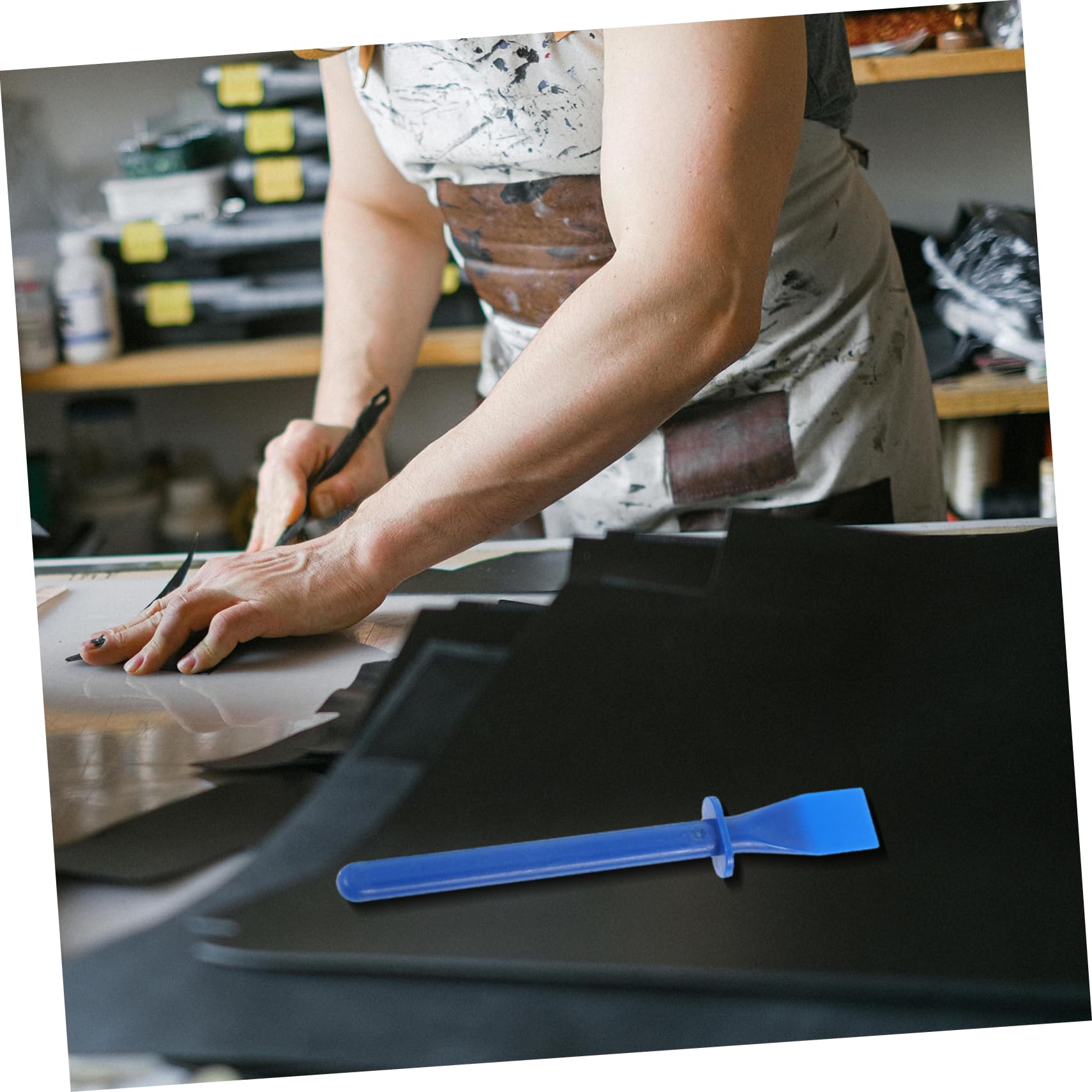 Uonlytech Applicatore di Colla in Plastica Flessibile per Pelle 5 Pezzi, Spatola per Incollaggio Uniforme, Accessorio DIY per Progetti Artigianali e Prodotti in Pelle