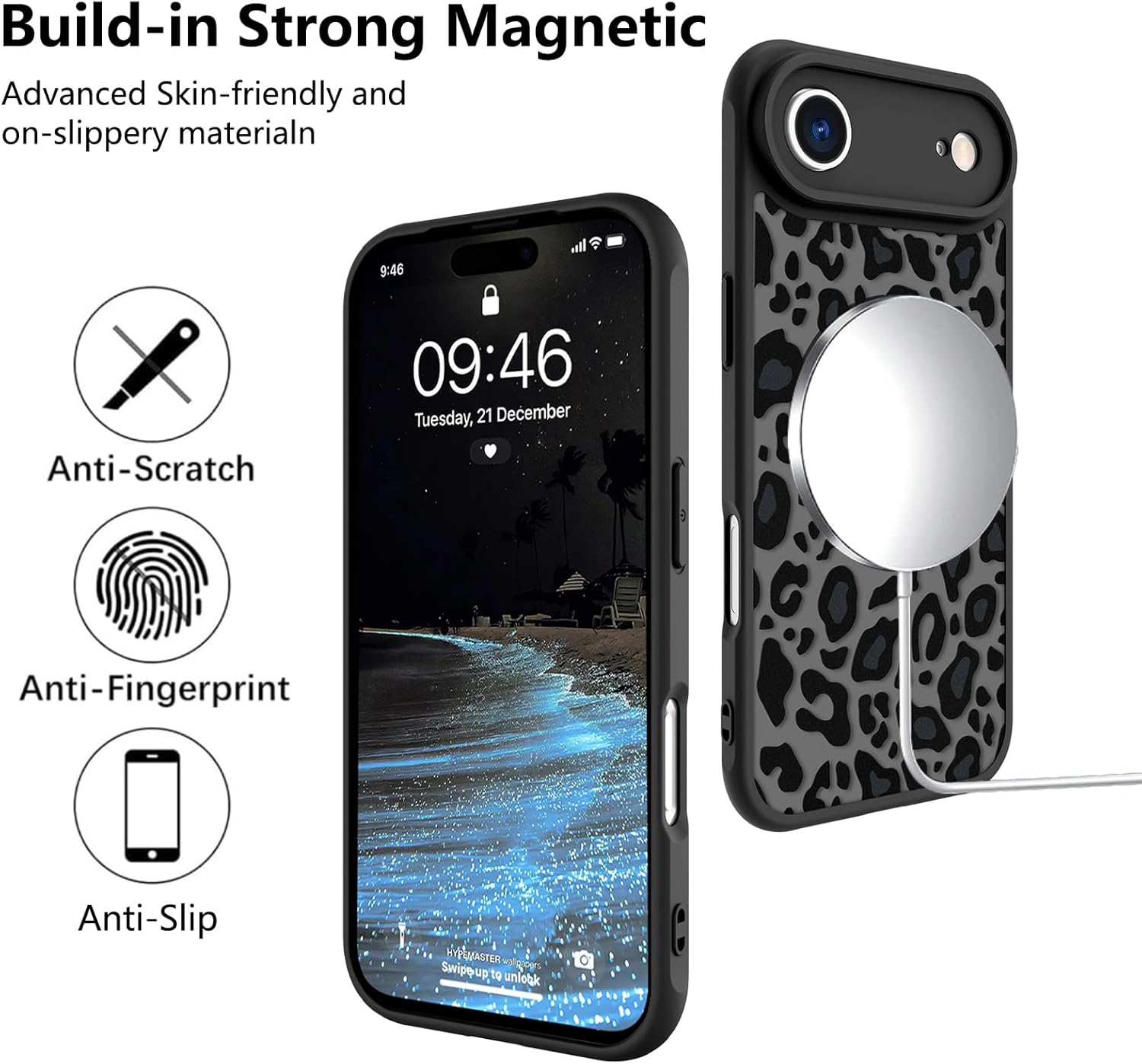 KANGHAR Case Compatible with iPhone Air Leopard Printed Pattern [Compatible with Magsafe] Cute Cheetah Protective Magnetic Case for Girls Women Men 6.5" - Image 5