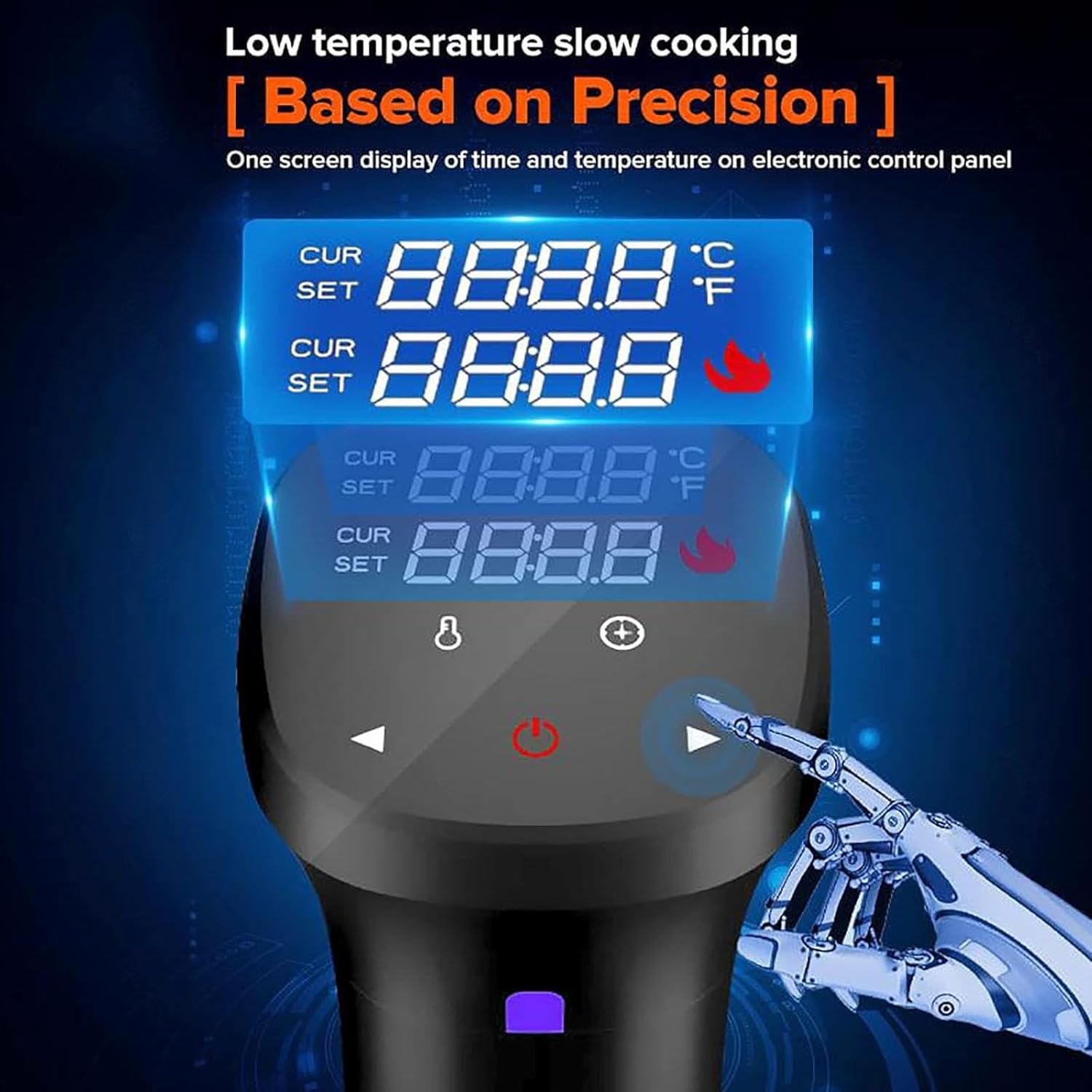 Sous Vide Cooker, LCD Touch Immersion Circulator with IPX7 Waterproof, Slow Cooker Vacuum Heater Machine 25°C to 99.5°C (77°F to 210°F)
